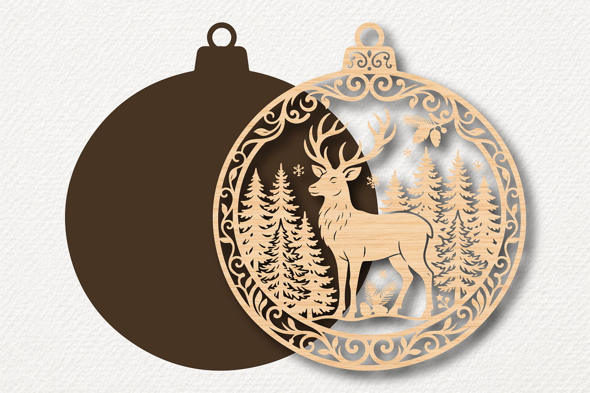 Reindeer Forest Christmas Ornament, a Work Illustration by Digital Artistic99 (Photo 2 of 4)