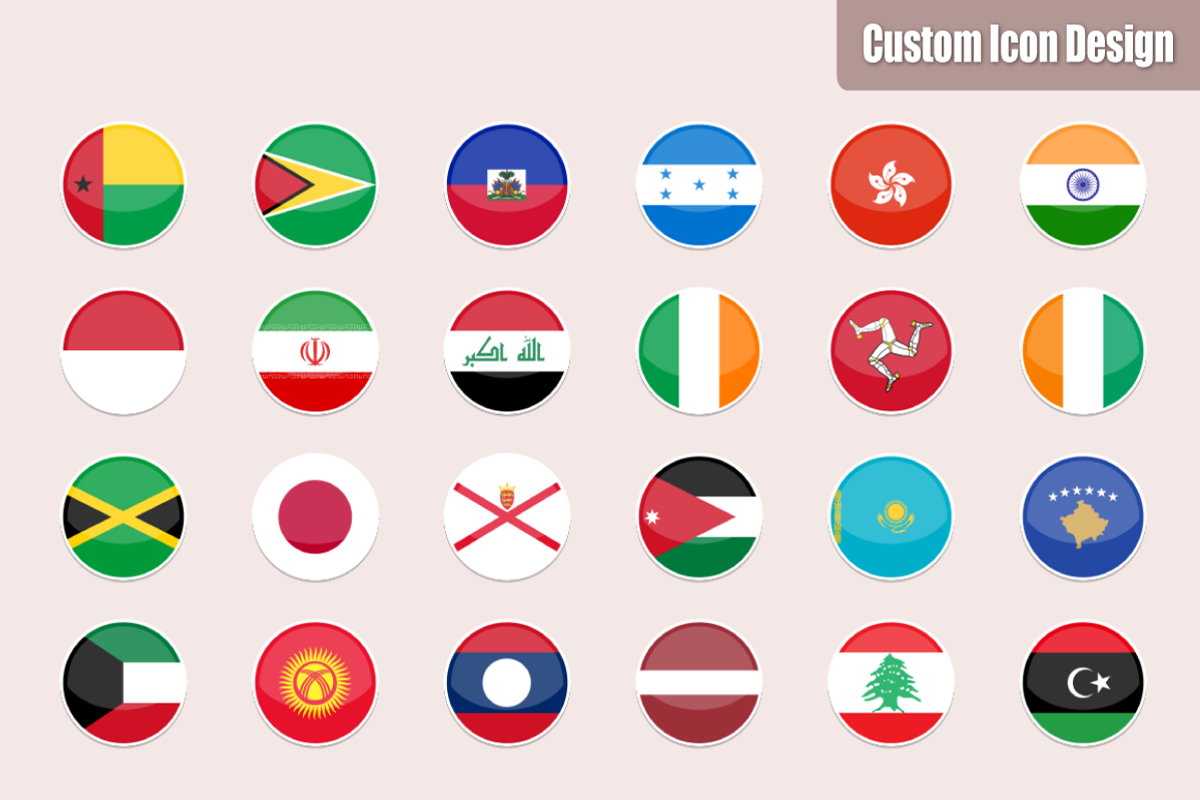 255 Flat & Vector World Flag Icons, an Icon by CustomIconDesign (Photo 5 of 10)