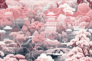 SAKURA SERENADE Toile De Jouy, a Pattern Graphic by RefinedFantasyStudio (Thumbnail 3 of 9)