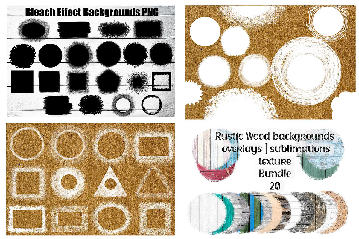 Bleach Effect Frame Backgrounds PNG, a Shape Add-On by VetalStock (Photo 1 of 8)