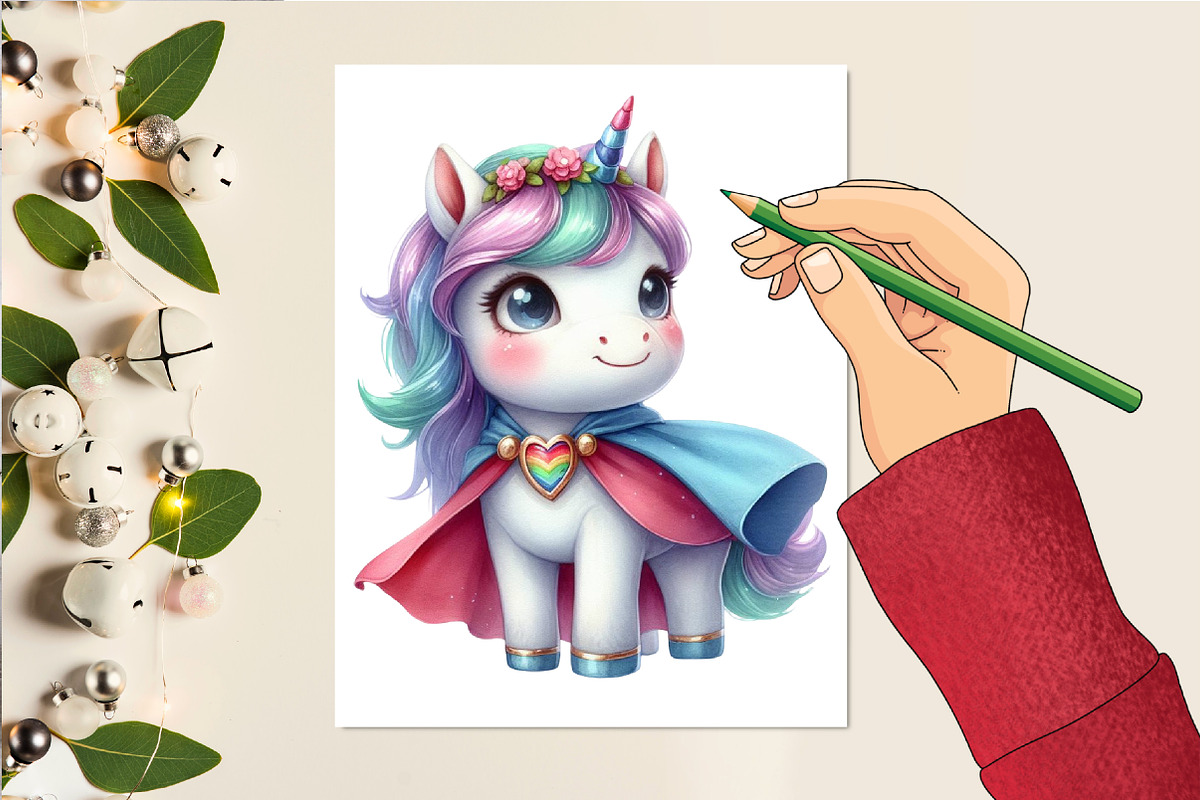 Adorable Unicorn Animals Clipart, an Illustration by DreamCafeArt (Photo 4 of 6)