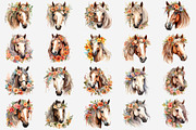 Boho Horse Flower Watercolor, an Illustration by Gemstone (Thumbnail 2 of 12)