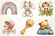 Watercolor Boho Baby Clipart,, an Illustration by Libby Wishes (Thumbnail 2 of 5)