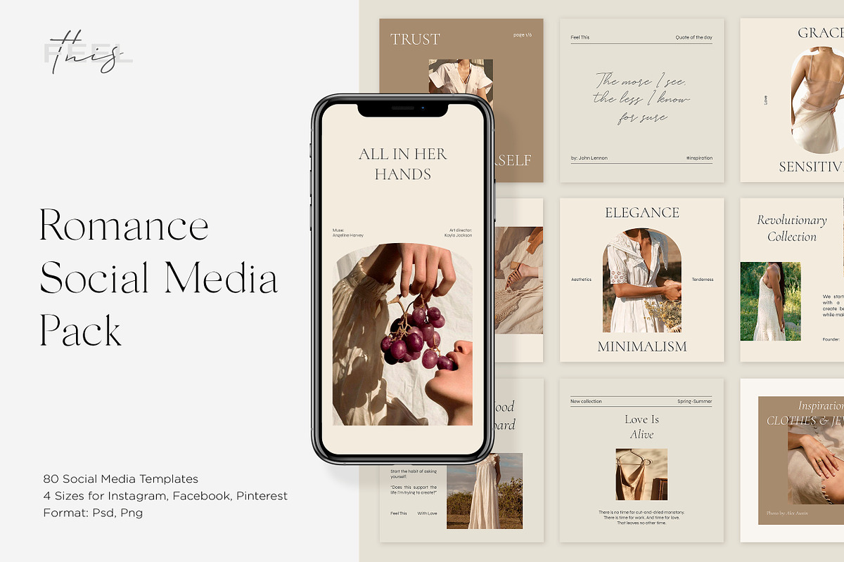 Romance Social Media Pack PS, a Social Media Template by Feel This (Photo 1 of 18)