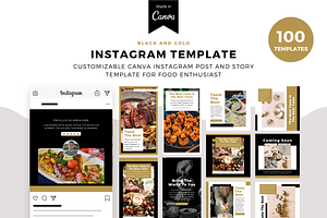 Black And Gold Food Instagram Canva