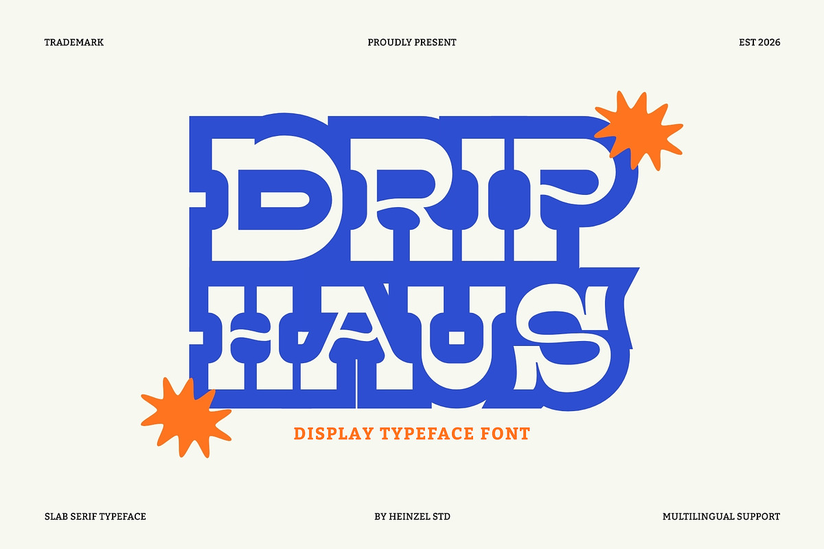 Drip Haus Slab Serif Font, a Slab Serif Font by Heinzel Std (Photo 1 of 11)