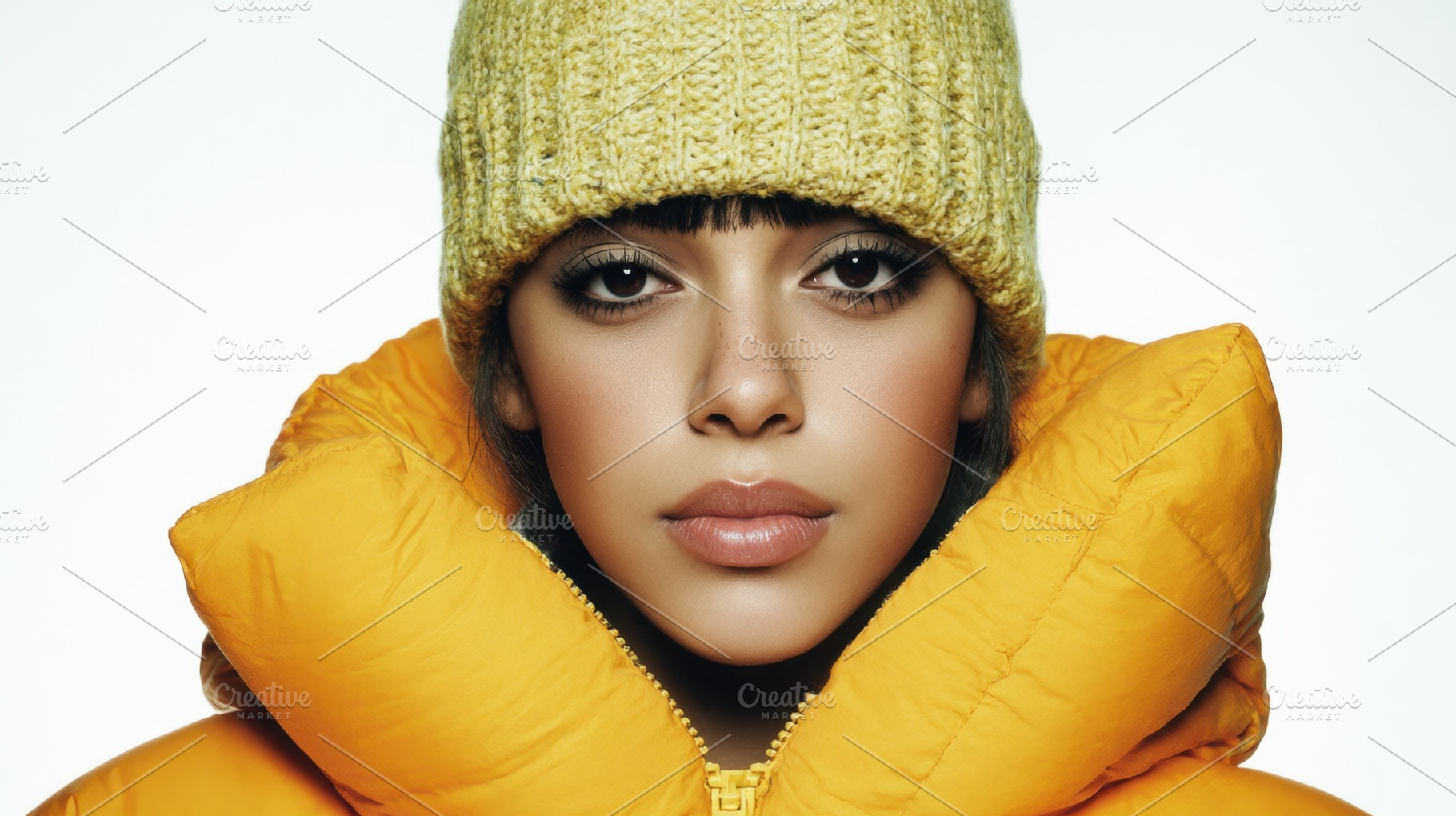 Young woman in yellow coat, a Photo by Beautiful things