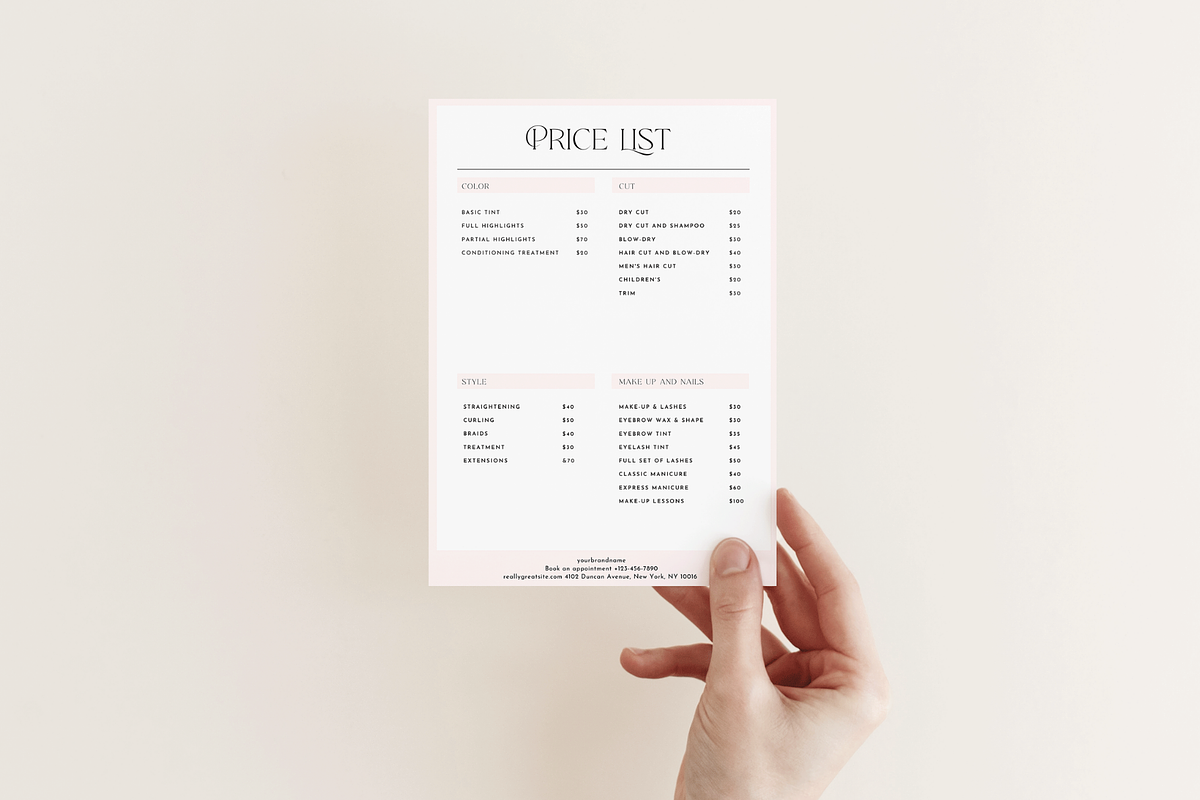 Price list for Canva template, a Social Media Template by Hellohastore (Photo 4 of 8)