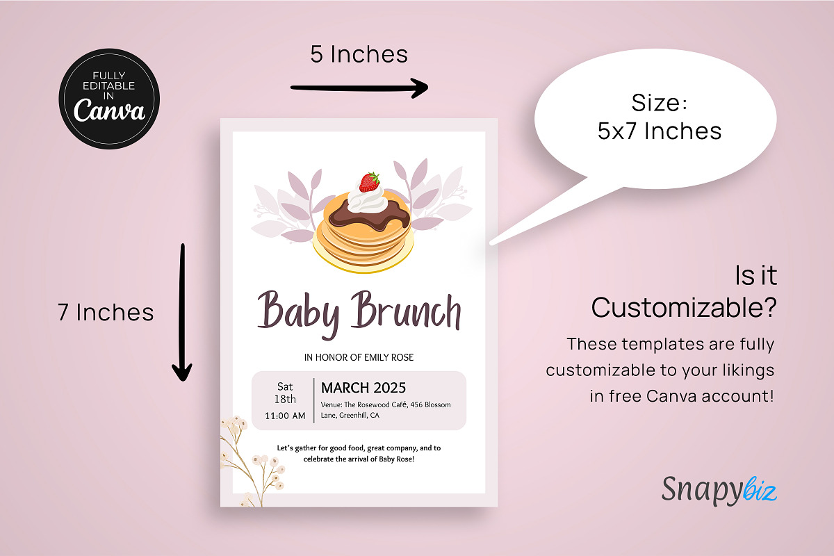 Brunch Shower Invitation Template, an Invitation Template by Snapybiz (Photo 5 of 8)