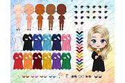 Chibi Graduation Girls Clipart  PNG, a Person Illustration by Podcliparts (Thumbnail 3 of 6)