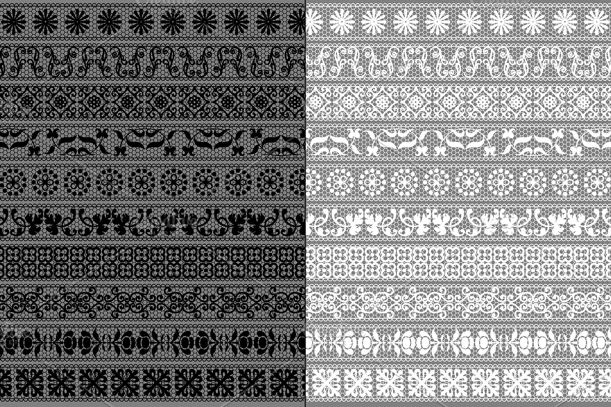Black & White Lace Borders preview 2