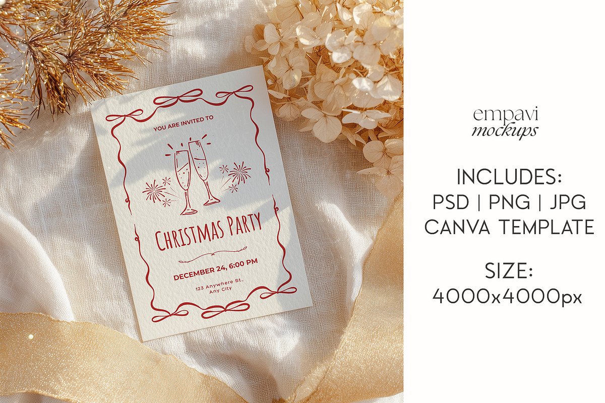 Christmas 5x7 Card Mockup, an Advertising Mockup by EmpaviMockups (Photo 6 of 6)