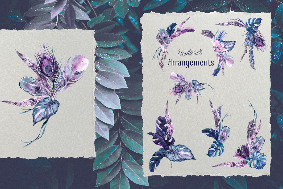 Nightfall Tropics Watercolor Set, an Illustration by Cat In Colour (Photo 7 of 11)