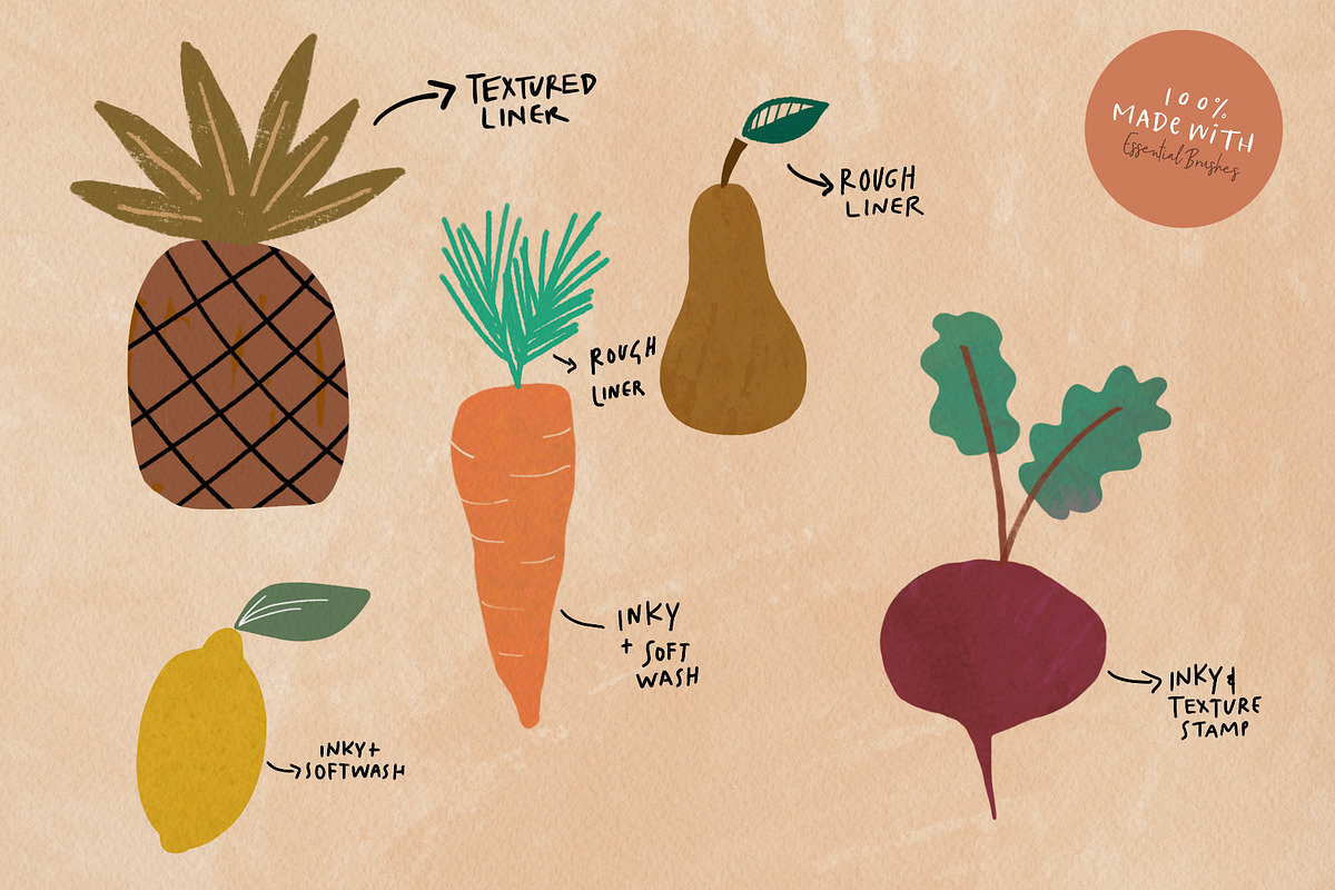 20 Essential Procreate Brushes, a Brush Add-On by Sweet Fig (Photo 5 of 10)