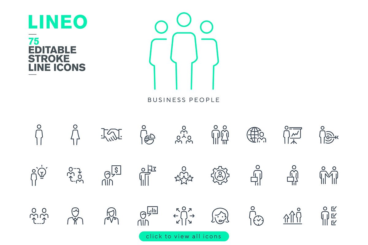 LINEO - 75 BUSINESS PEOPLE ICONS, an Outline Icon by sharpnose (Photo 2 of 6)