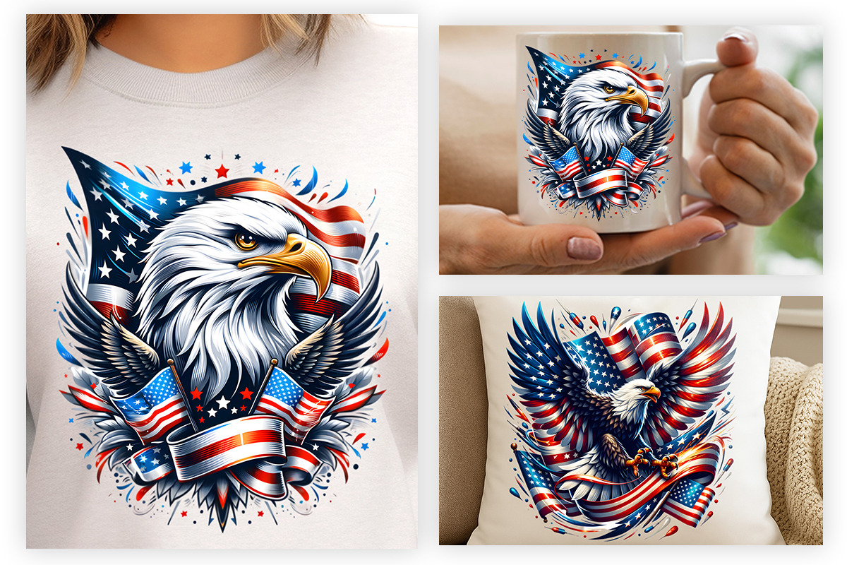 4th of July Patriotic Eagle USA Flag, an Animal Illustration by Creative Arslan (Photo 5 of 7)