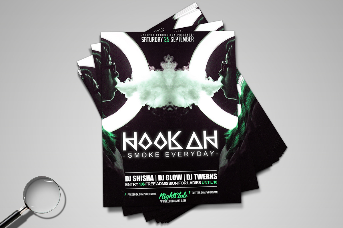 Hookah Glow | Flyer Template, a Flyer Template by GIGA-TEMPLATE (Photo 6 of 9)