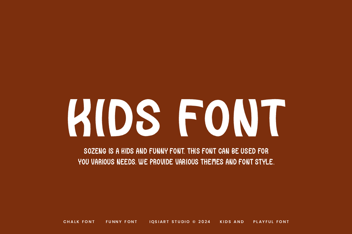 Sozeng - Funny & Kids Font, a Sans Serif Font by Iqsiart Studio (Photo 2 of 6)