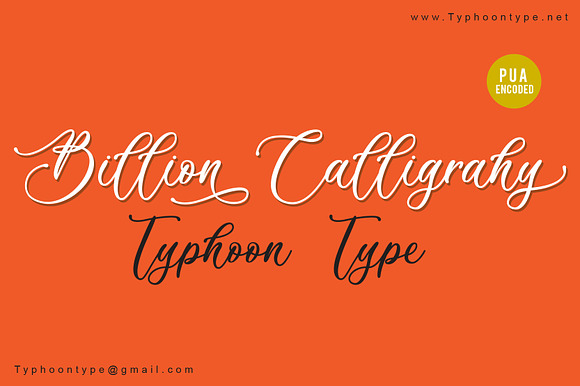 Billion Calligraphy font preview 3