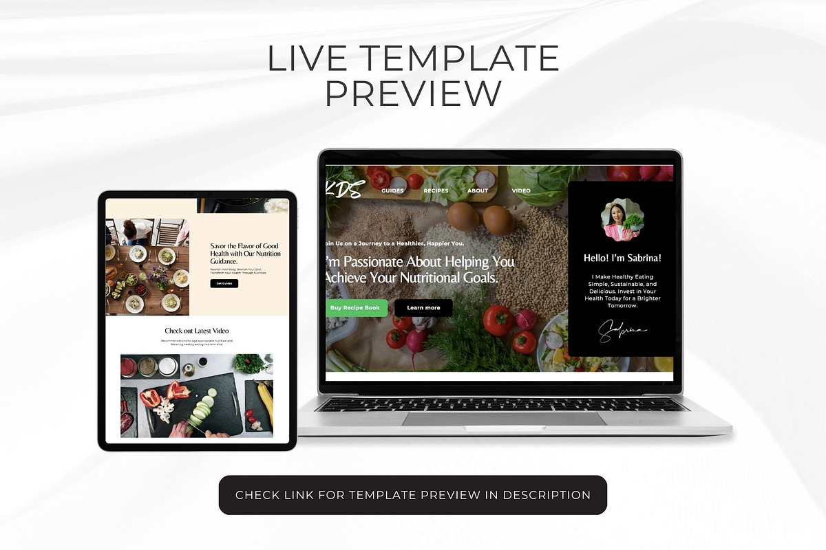 Nutritionist Canva Website Template, a Landing Page Template by Kromatic Design Studio (Photo 2 of 8)