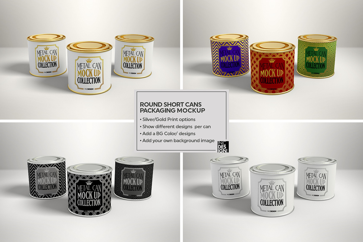 Short Round Lid Cans Mockup, a Product Mockup by INCDesign (Photo 5 of 5)