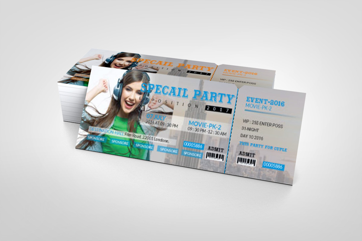 Professional Event Ticket Template, a Card Template by BrandlyTemplate (Photo 1 of 2)