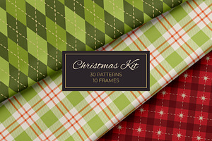 Cozy Christmas Patterns & Frames, a Pattern Graphic by AnnArt