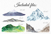 Mountains clipart Watercolor graphic, an Object Graphic by SweetRenieDesigns (Thumbnail 2 of 3)