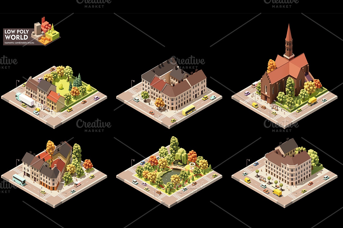 Vector isometric world map elements, an Object Illustration by tele52 (Photo 33 of 39)