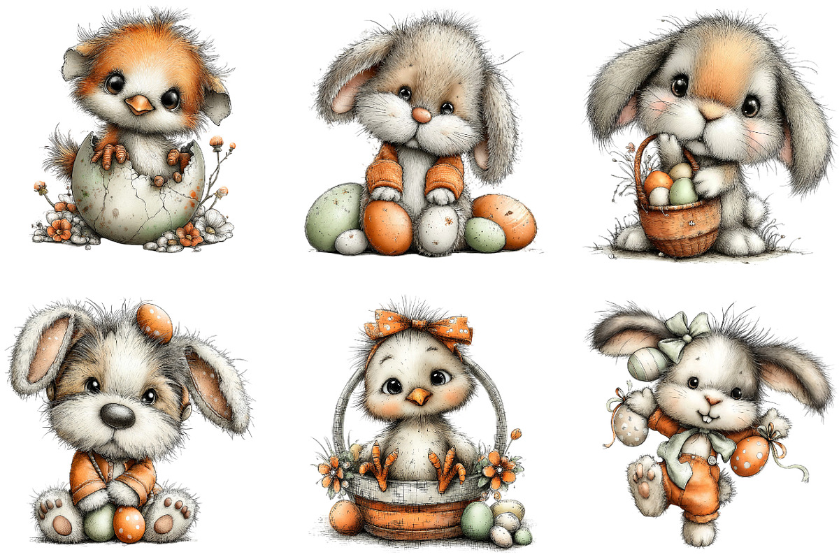 Whimsical Easter Animal Clipart, an Illustration by Designking (Photo 3 of 5)