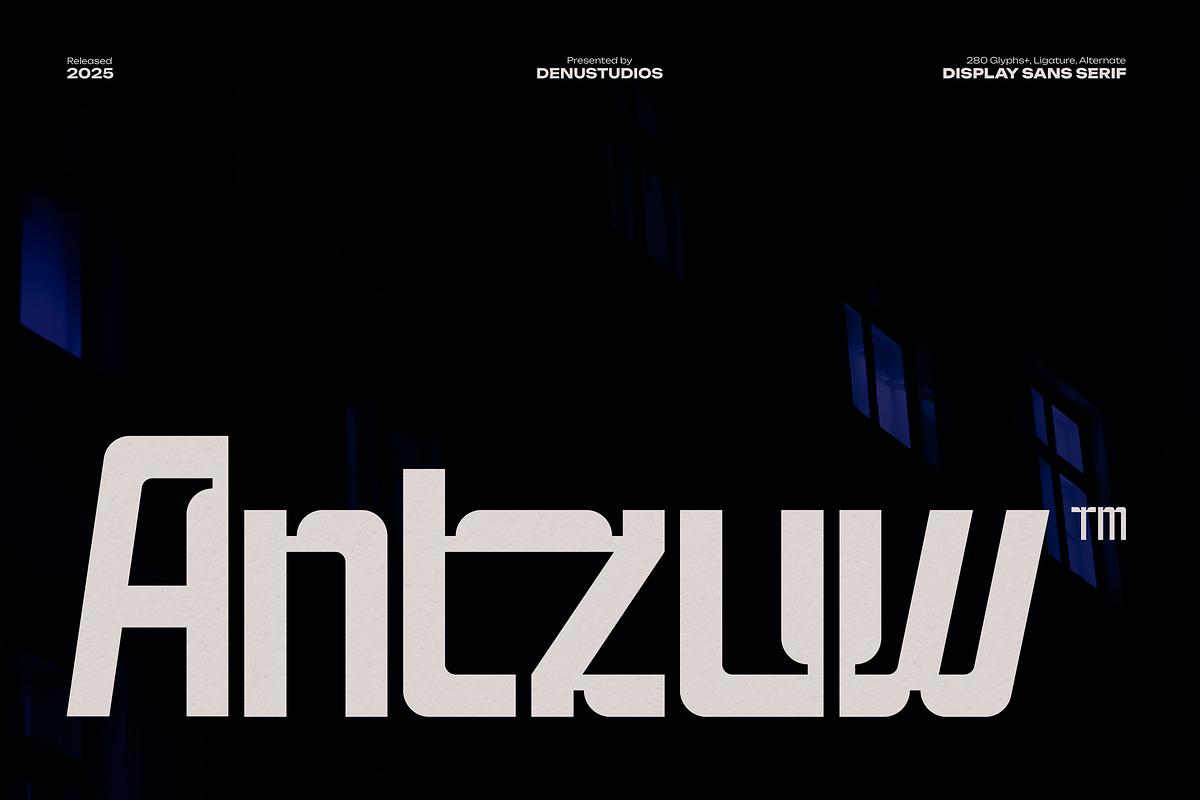 Antzuw | Display Sans Serif, a Sans Serif Font by Denustudios (Photo 1 of 12)
