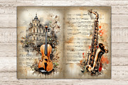Musical Instruments Printable Paper, an Object Illustration by GlamArtZhanna (Thumbnail 7 of 9)