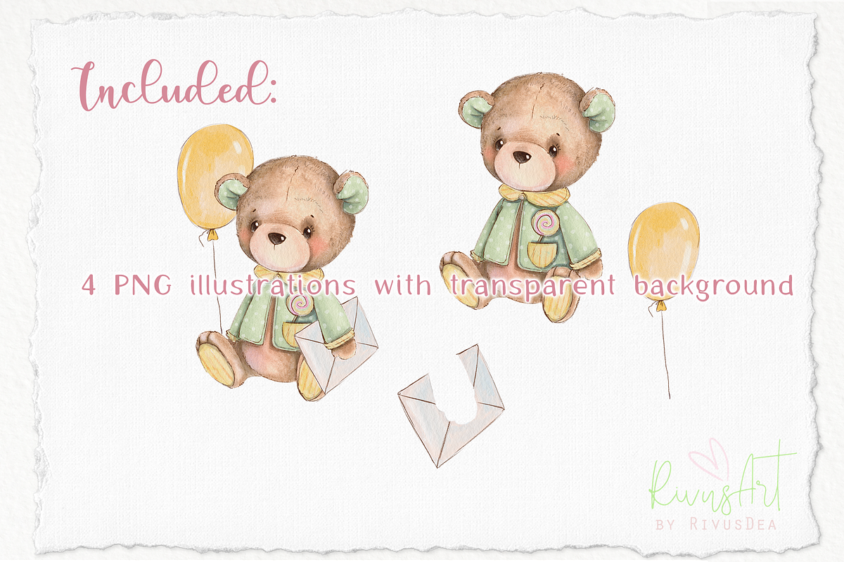 Vintage Teddy Bear illustration, an Animal Illustration by RivusArt (Photo 5 of 7)
