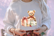 Whimsical Christmas Teddy Clipart, an Illustration by designcity5 (Thumbnail 4 of 5)