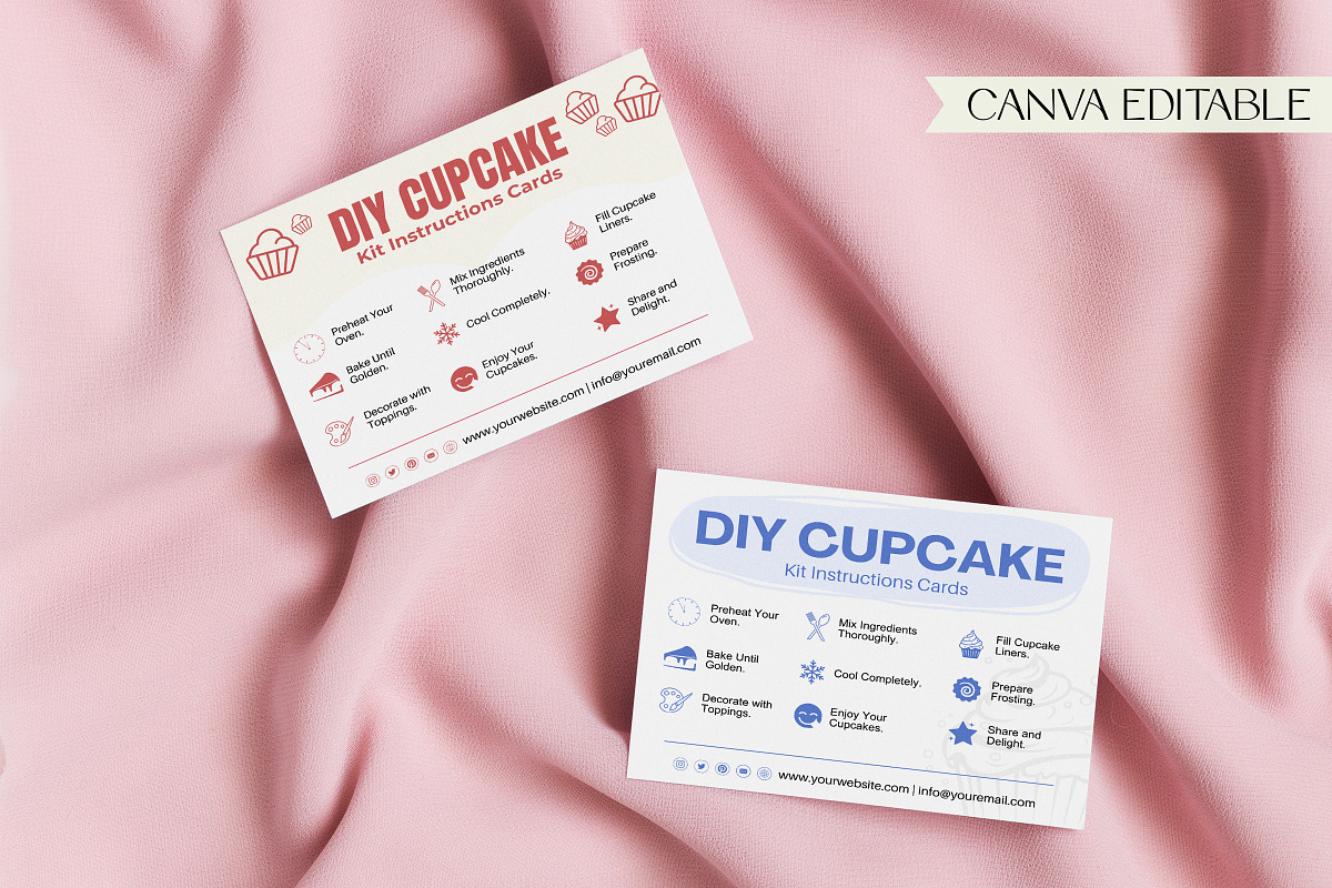 Cupcake Kit Instructions Guide Cards, a Card Template by Snapybiz (Photo 9 of 10)