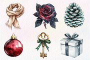 Watercolor Moody Christmas Clipart, an Illustration by Dream Creation (Thumbnail 6 of 6)