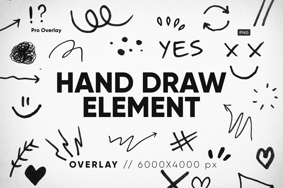 90 Hand Draw Element HQ, a Texture Graphic by CCPreset (Photo 1 of 3)