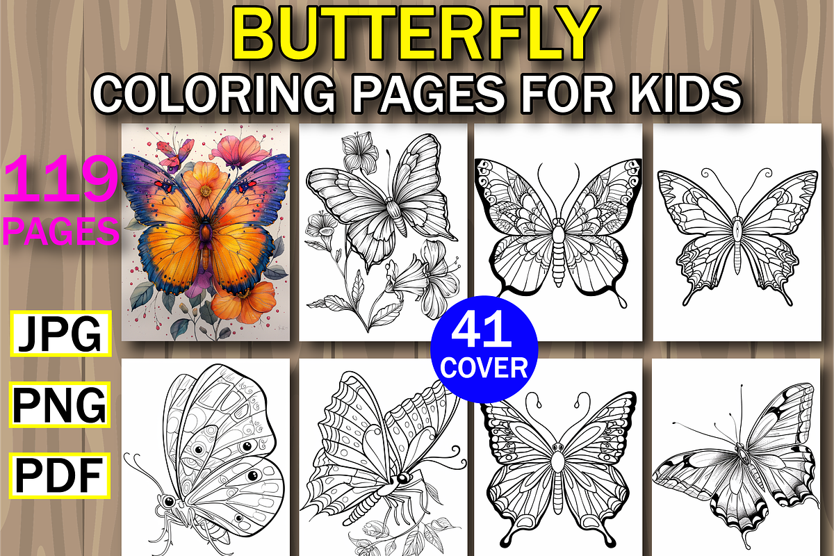 Butterfly Coloring Pages for Kids, an Animal Illustration by Design Home (Photo 1 of 7)