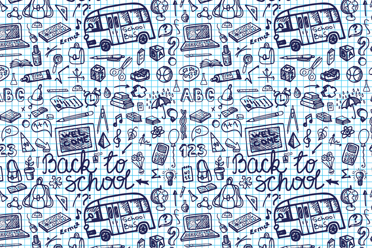Back to School.Seamless pattern preview 5