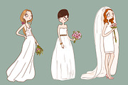 Set of 12 cute brides, an Illustration by Salvadorova (Thumbnail 4 of 6)