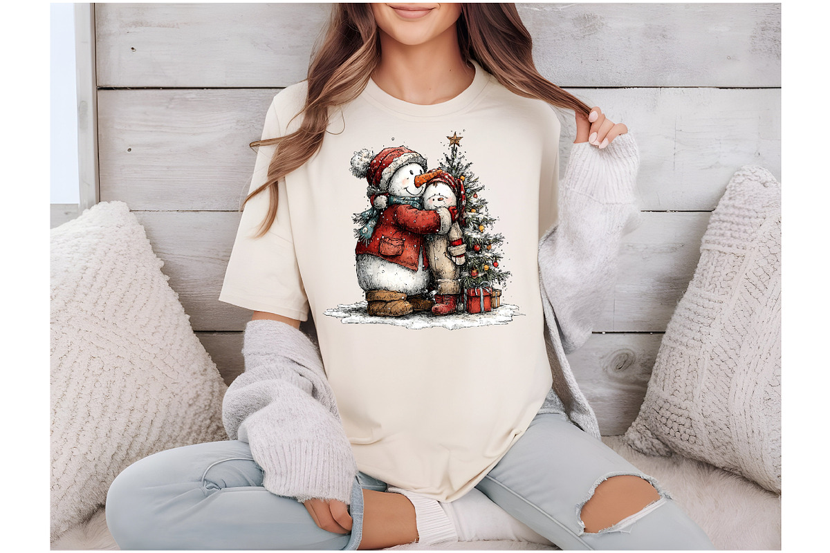 Christmas Whimsical Snowman Clipart, a Seasonal Illustration by Black Bird Studio (Photo 5 of 7)