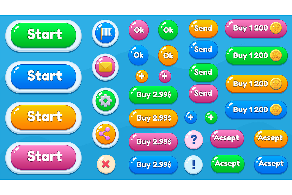 Casual GUI Mobile game UI pack, an Icon by KartInnka (Photo 4 of 24)