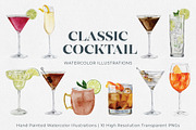 Watercolor Cocktail Illustrations, a Food Illustration by Jeanette Pidi Design (Thumbnail 1 of 5)