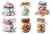 Watercolor Cookies Jars Clipart, an Illustration by Daily.Designs (Thumbnail 4 of 5)
