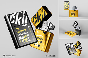 Oil Lighter Mockup Sets, a Merchandise Mockup by Artnivora.Std