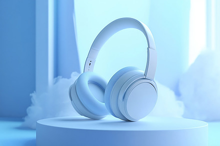 Blue setting: Modern headphones, an Arts & Entertainment Photo by Beautiful things