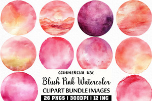 Blush Pink Watercolor Circles PNG, an Illustration by Craft Nest
