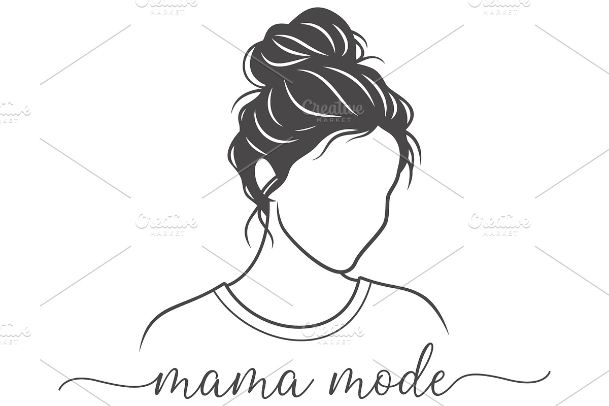 Mama Mode Mom Life Shirt Design svg, a Person Illustration by Ghagra (Photo 2 of 7)