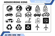 20 Eco & Green Energy Icons, an Outline Icon by Fontmine Studio (Thumbnail 1 of 3)