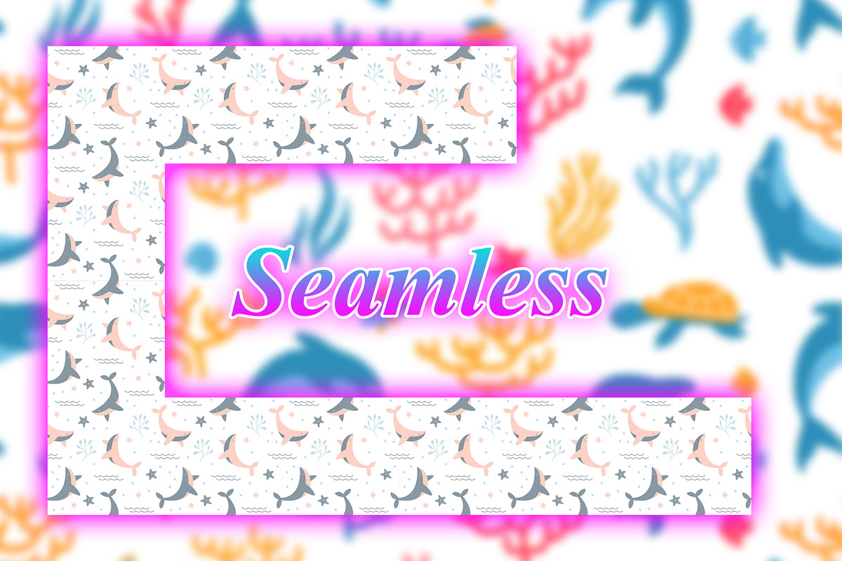Whale Seamless Pattern, a Pattern Graphic by Digital Studio (Photo 2 of 7)